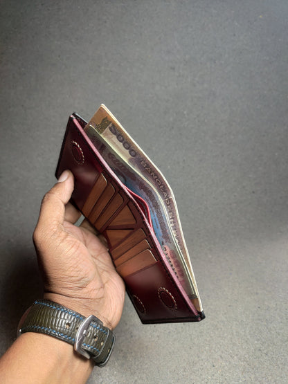 Noir Grid — Vertical Bi-Fold Wallet (WC-V5)