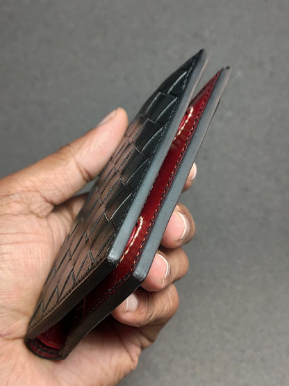 Noir Grid — Vertical Bi-Fold Wallet (WC-V5)